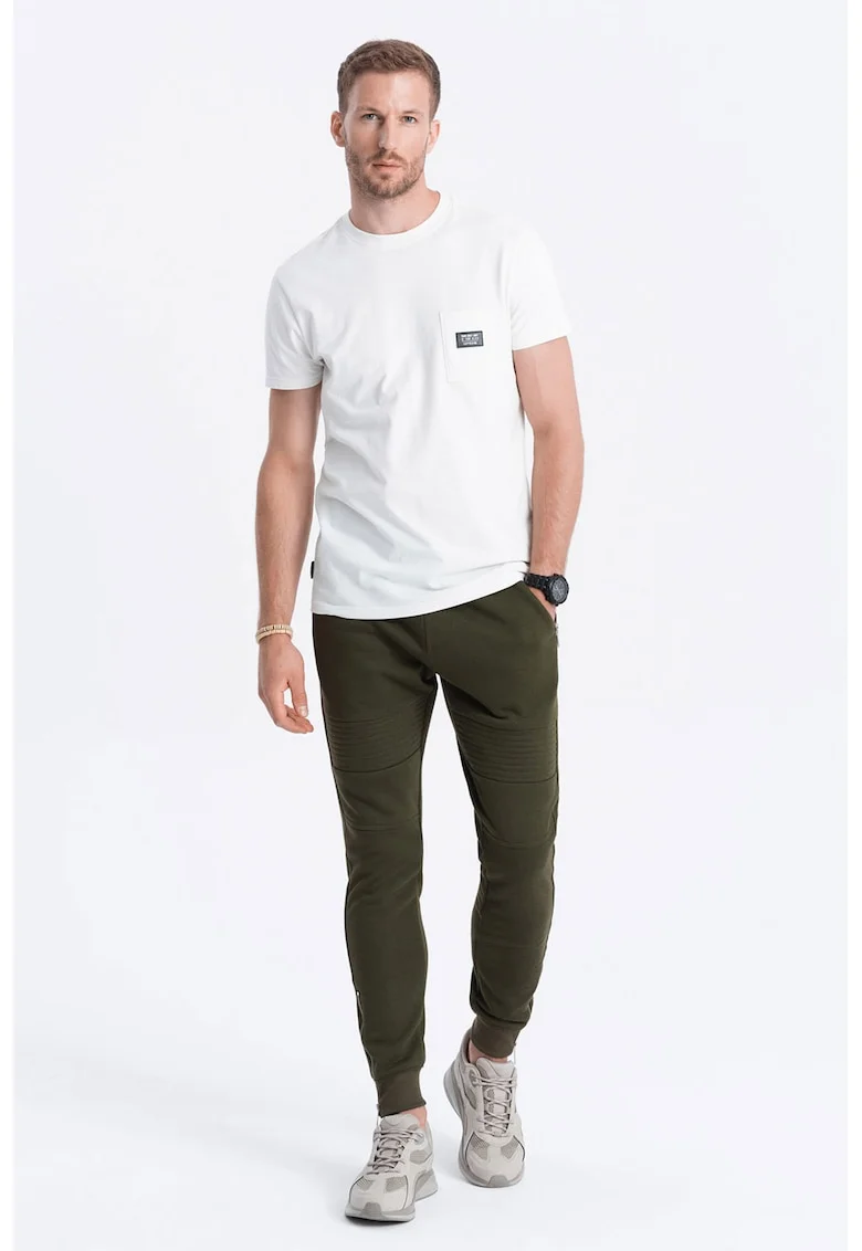 Pantaloni de trening cu fermoar pe glezne, Kaki