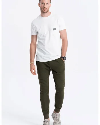 Pantaloni de trening cu fermoar pe glezne, Kaki