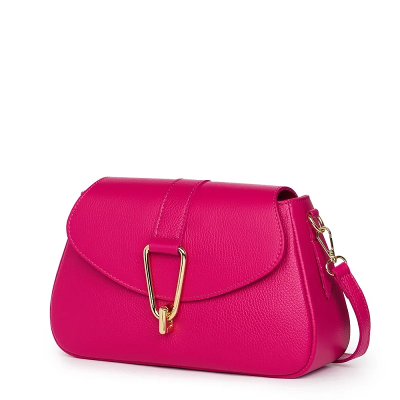Poseta din piele naturala Valeria fucsia