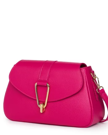 Poseta din piele naturala Valeria fucsia