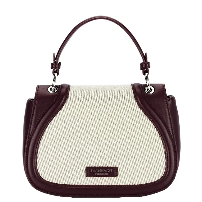 Geanta eleganta bordo cu insertie textila bej DHJ943-2 17