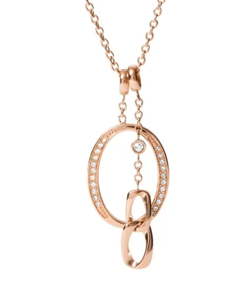 Colier cu doua pandantive, Auriu rose