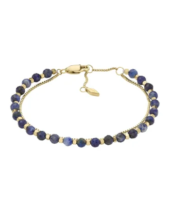 Bratara stratificata cu pietre de lapis, Auriu/Bleumarin