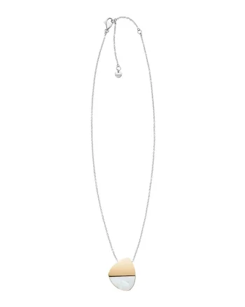 Colier cu pandantiv Mother of Pearl, Argintiu/Auriu rose