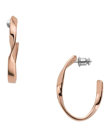 Cercei rotunzi din inox, Auriu rose