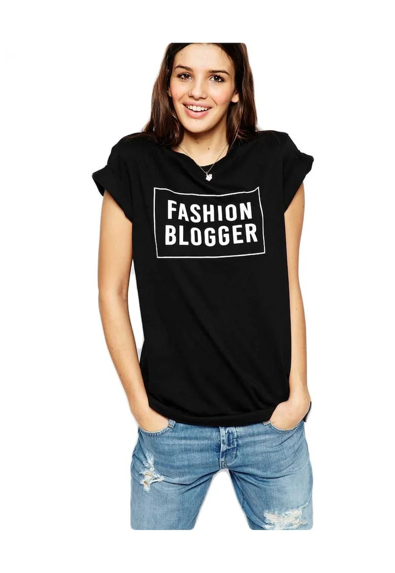 Tricou dama - Fashion Blogger, Negru