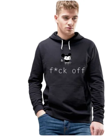 Hanorac Barbati Negru - f*ck off Mickey Mouse