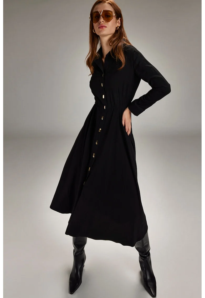 Rochie midi evazata, Negru