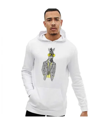 Hanorac Barbati Alb - Zebra Fashion