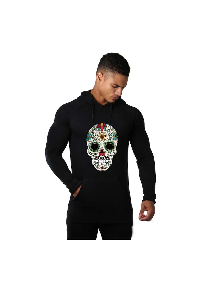 Hanorac Barbati Negru - Sugar Skull Colorful, 2
