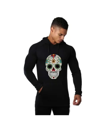 Hanorac Barbati Negru - Sugar Skull Colorful, 2