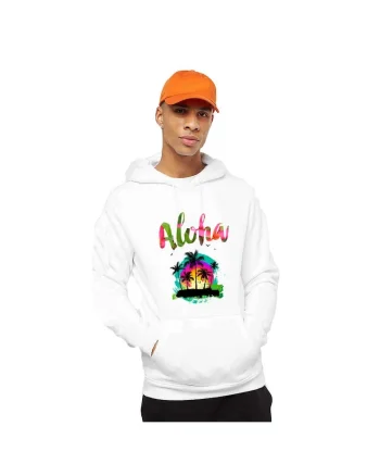 Hanorac Barbati Alb, Aloha Exotic, Alb