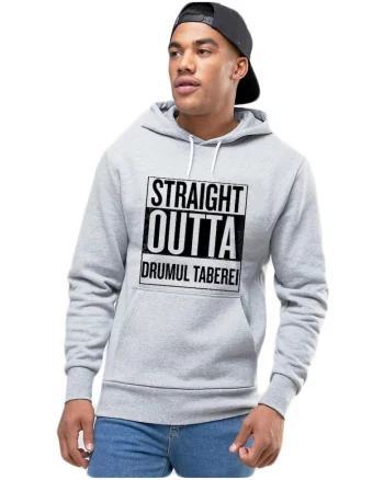 Hanorac Barbati Gri - Straight Outta Drumul Taberei