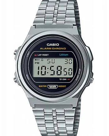 Ceas unisex rotund digital, Argintiu