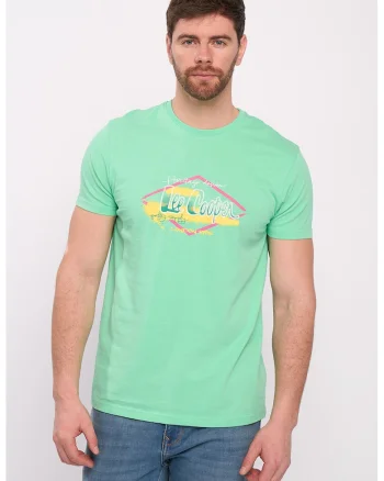 Tricou cu logo pe piept, Galben/Roz/Verde menta
