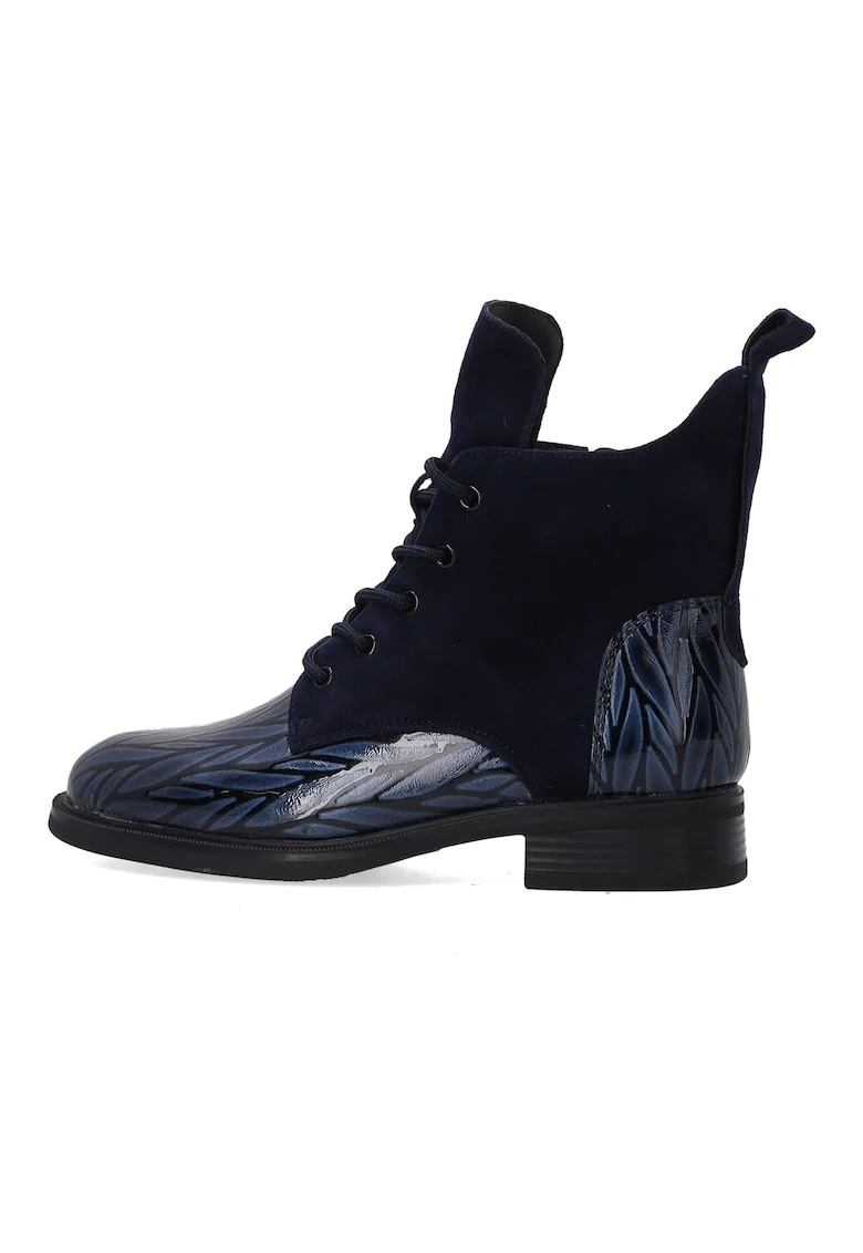Ghete din piele cu model abstract, Albastru