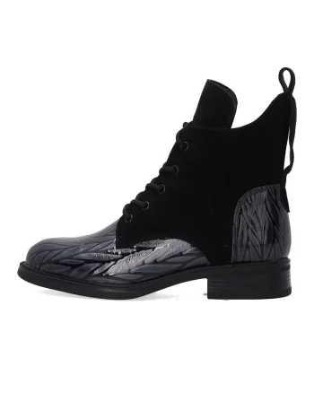 Ghete din piele cu model abstract, Negru