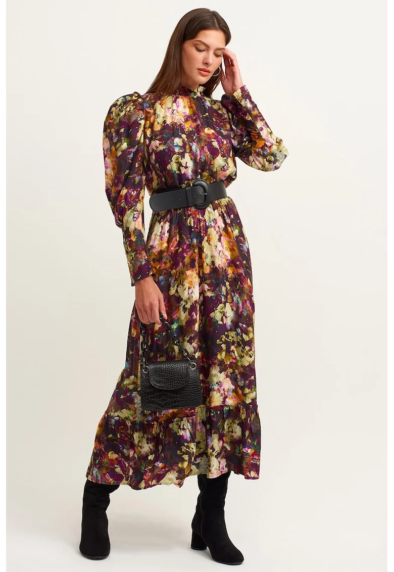 Rochie cu model floral, Multicolor