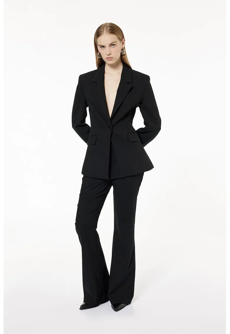 Sacou slim fit uni, Negru