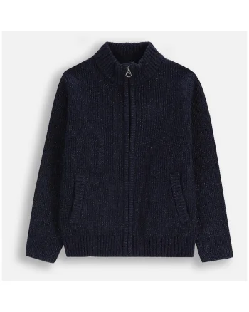 Cardigan cu fermoar si buzunare oblice,