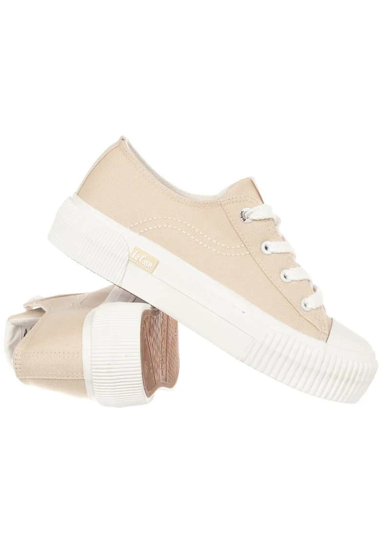 Pantofi Dama,  Lcw-25-02-3326L, Bej/Alb, Talpa Din Cauciuc Pentdwqfu Aderenta, Material Sintetic, Material Textil, Lifestyle, Pentru, Bej