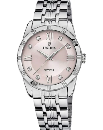 Ceas cu Dama, Festina, Mademoiselle cu Cristale F16940/A, Argintiu/Roz