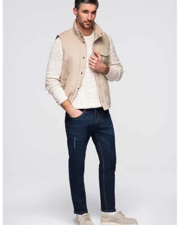 Blugi regular fit cu detalii deteriorate, Bleumarin