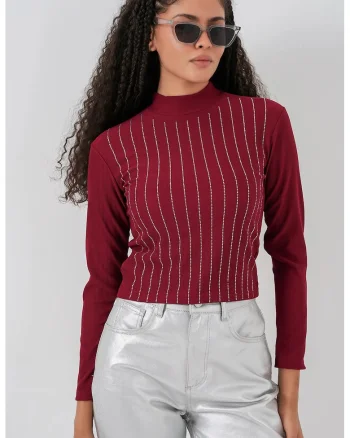 Bluza dama, HiCCUP, Jerseu, Visiniu