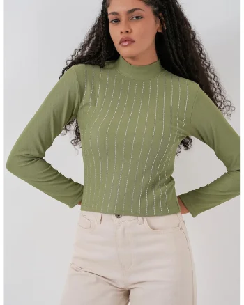 Bluza dama, HiCCUP, Jerseu, Verde pin