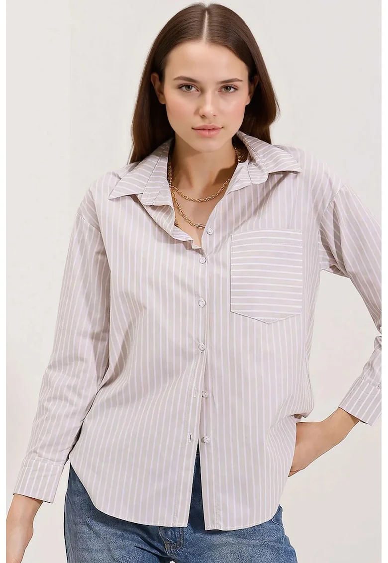Camasa dama, HiCCUP, supradimensionata, natural, bumbac