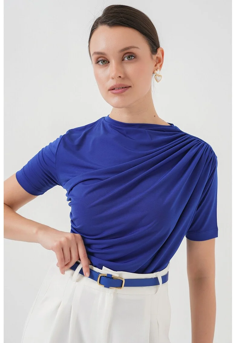 Bluza cu maneca scurta, Albastru
