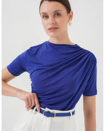 Bluza cu maneca scurta, Albastru