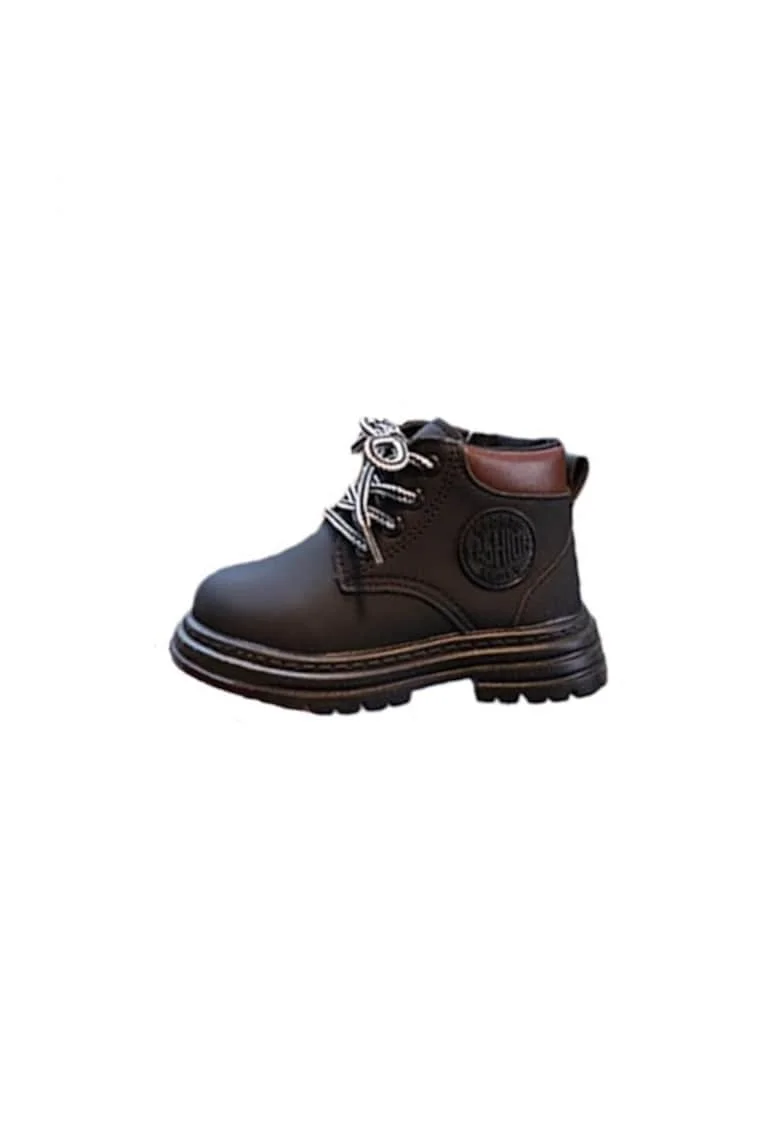 Ghete  Neimblanite, Model Fashion, Piele ecologica, Baieti, Fermoar, Siret, Negru