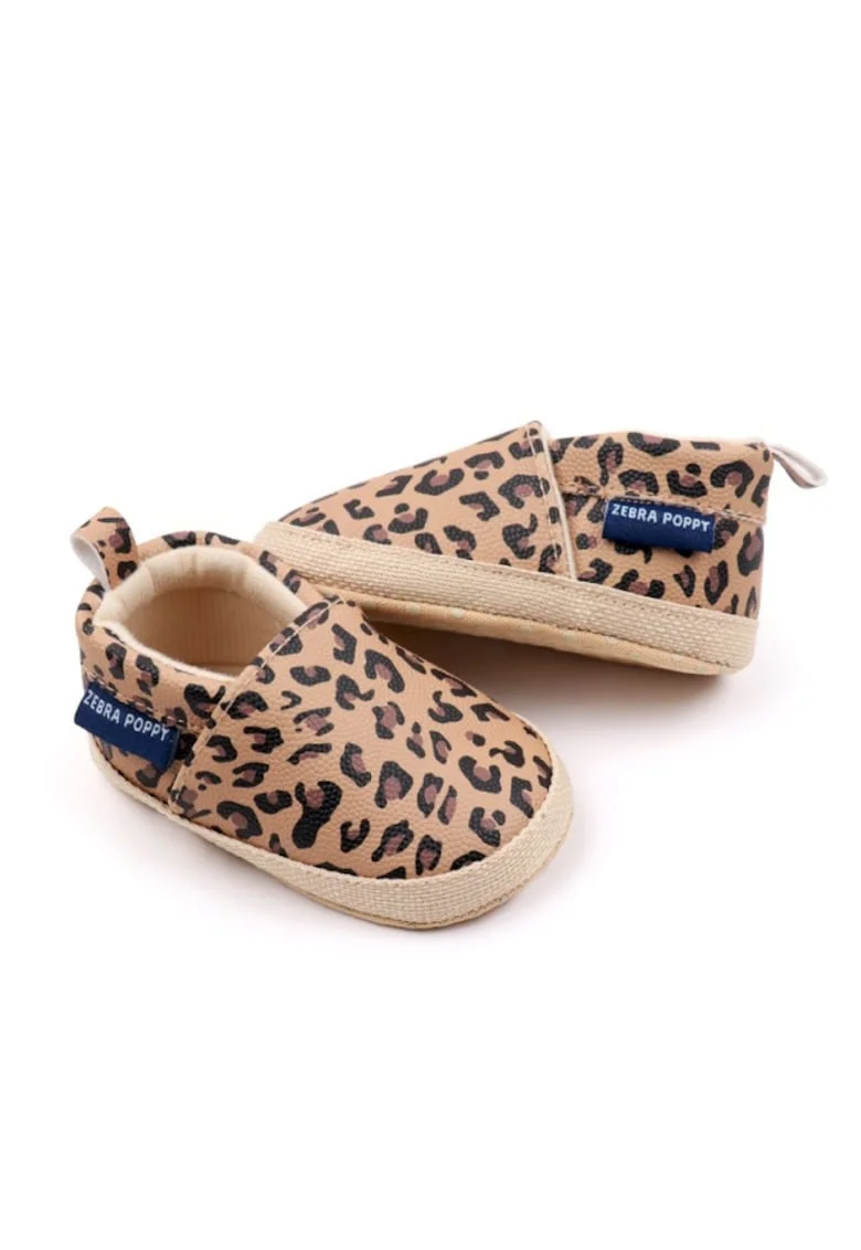 Balerini  Cu Imprimeu Leopard, Casual, Piele ecologica, Fete, Fara inchidere, Maro