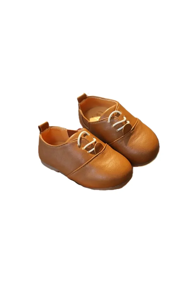 Pantofi  Eleganti, Pentru Baietei, Piele ecologica, Siret, Maro
