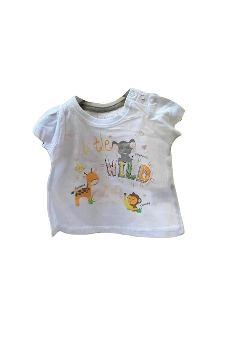 Tricou  - Little Wild One, Maneca scurta, Bumbac, Fete, Multicolor