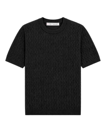 Bluza dama,  regular fit, cu nervuri, negru, tricot viscoza-poliester,