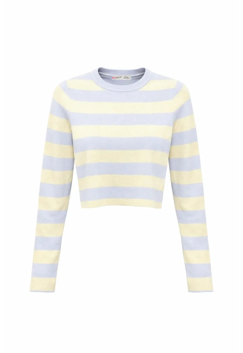 Pulover tricotat,  dungi, albastru deschis, elastic,