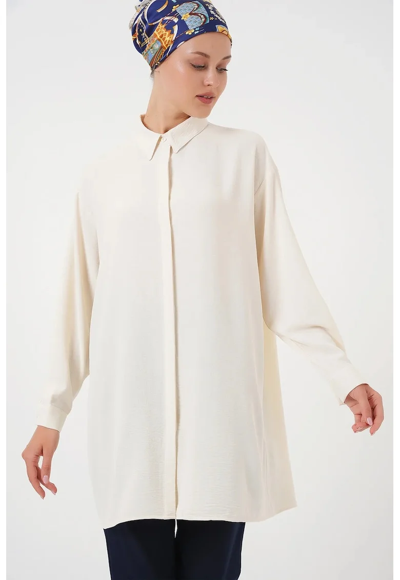 Camasa  Relaxed Fit, Fildes Natural, Textil