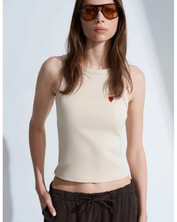 Bluza dama,  bluza din jerseu brodata, casual, bej natural, 95% bumbac
