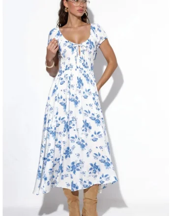 Rochie Maxi  Floral, Casual, Multicolor, 100% viscoza, Femei