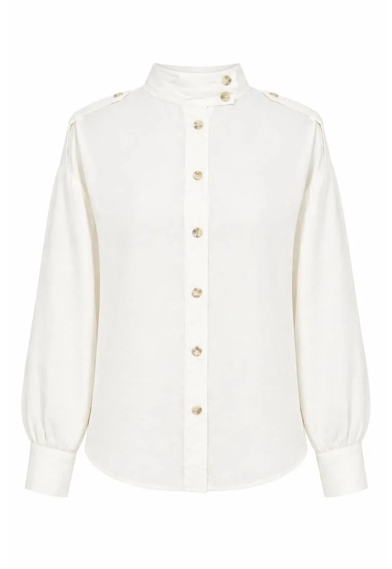 Camasa dama,  camasa casual, maneca lunga, ivory, 90% modal