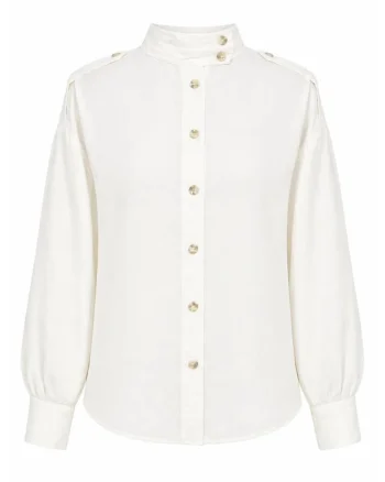 Camasa dama,  camasa casual, maneca lunga, ivory, 90% modal