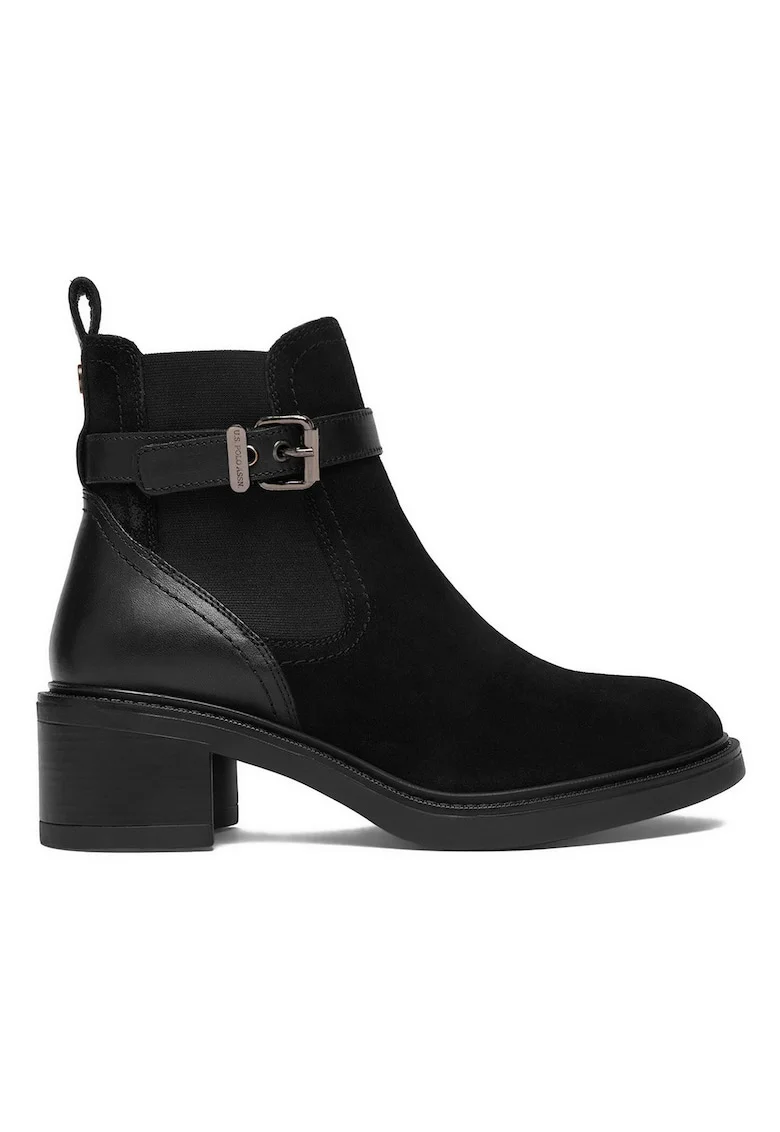 Botine U S Polo Assn, piele naturala, negru, Negru
