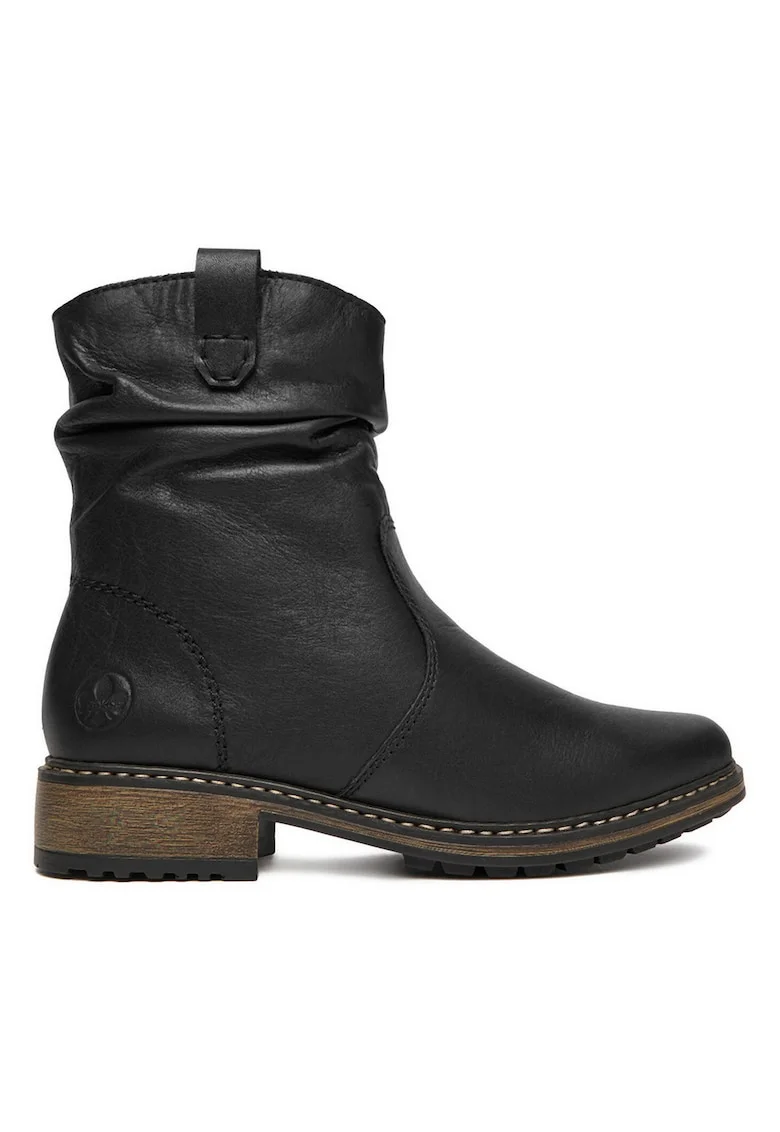 Botine  din piele naturala, Negru