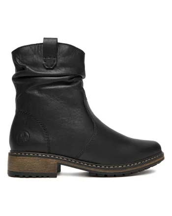 Botine  din piele naturala, Negru