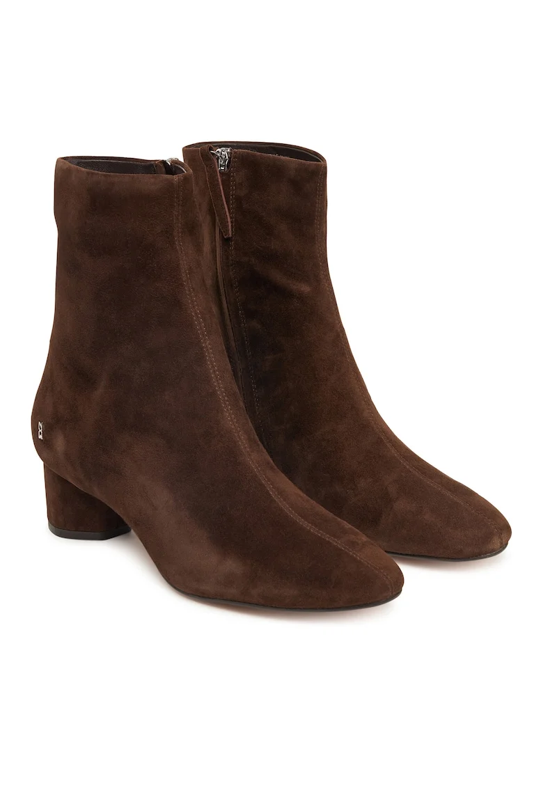 Botine femeie,  piele naturala, maro, Maro