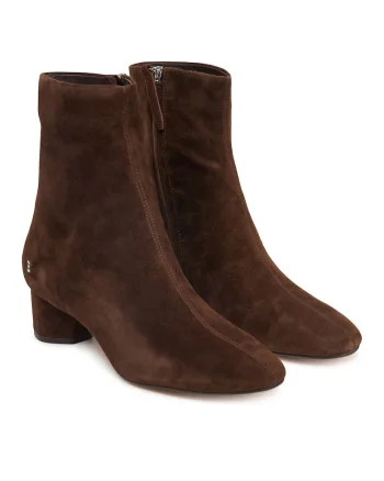Botine femeie,  piele naturala, maro, Maro