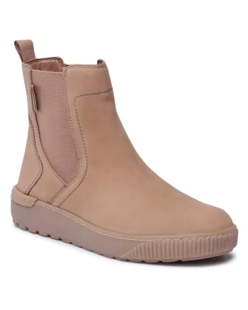 Botine  piele naturala, bej, Bej