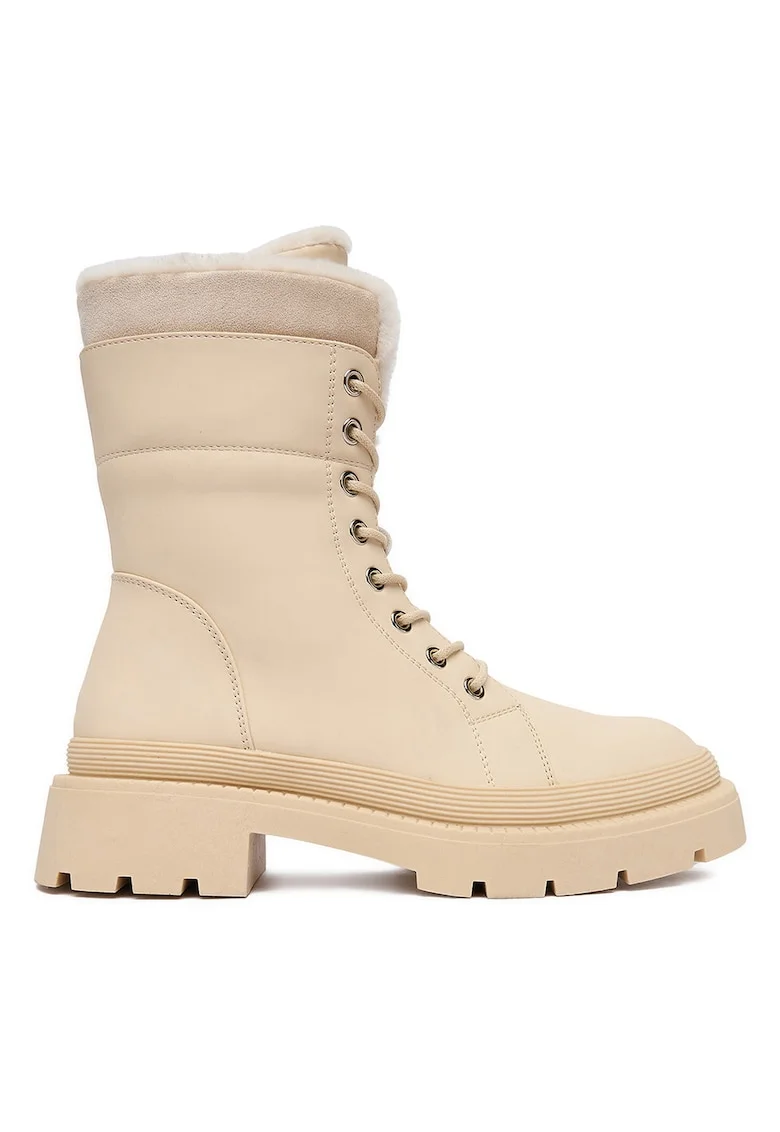 Pantofi  material textil, bej, Bej